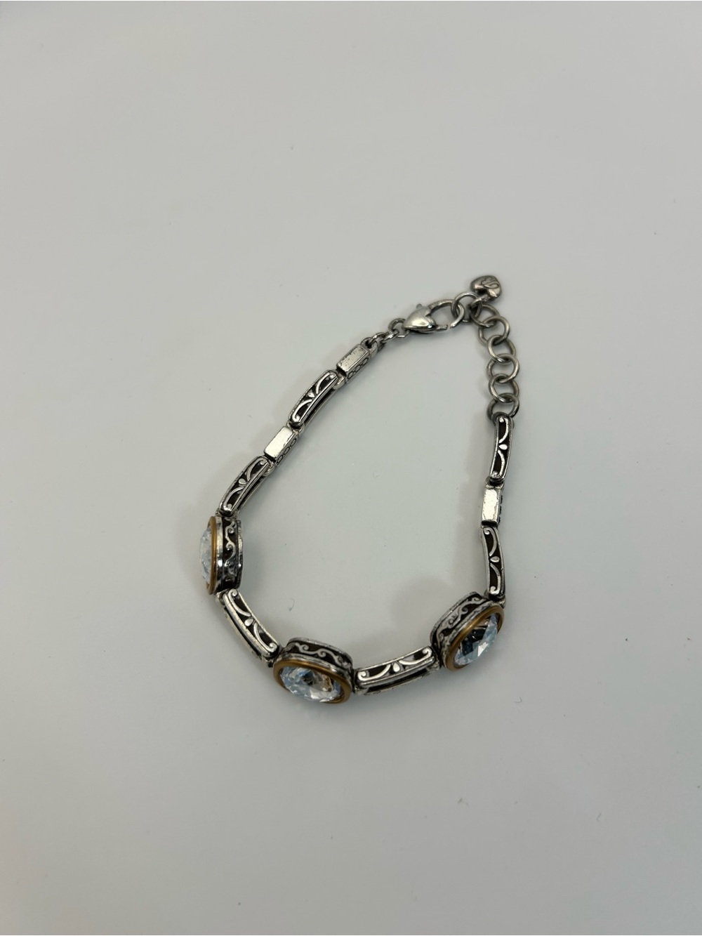 Brighton Venusian Bracelet - Clear Crystals Two-tone Gold Silver Plated Retired - Picture 5 of 10